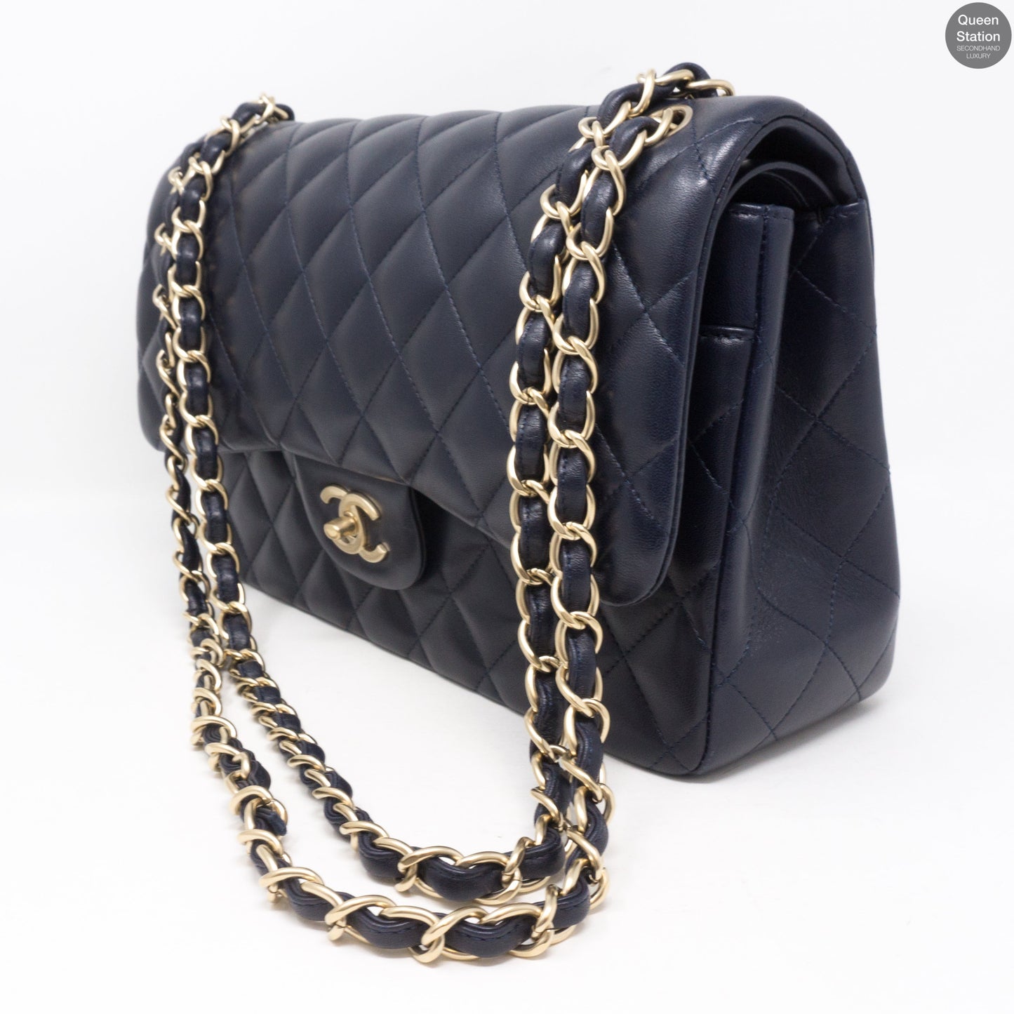 Classic Double Flap Jumbo Navy Blue