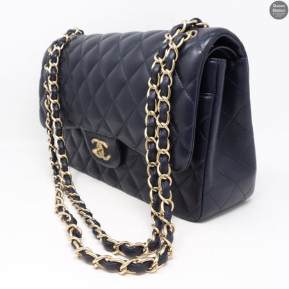 Classic Double Flap Jumbo Navy Blue
