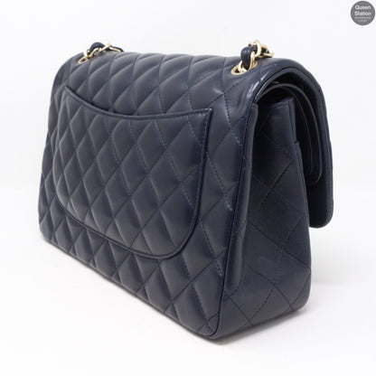 Classic Double Flap Jumbo Navy Blue