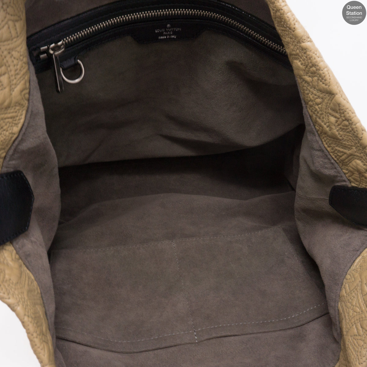 Louis-vuitton Antheia Hobo PM Khaki Quilted Leather
