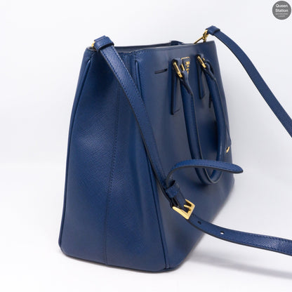 Saffiano Leather Single Zip Blue