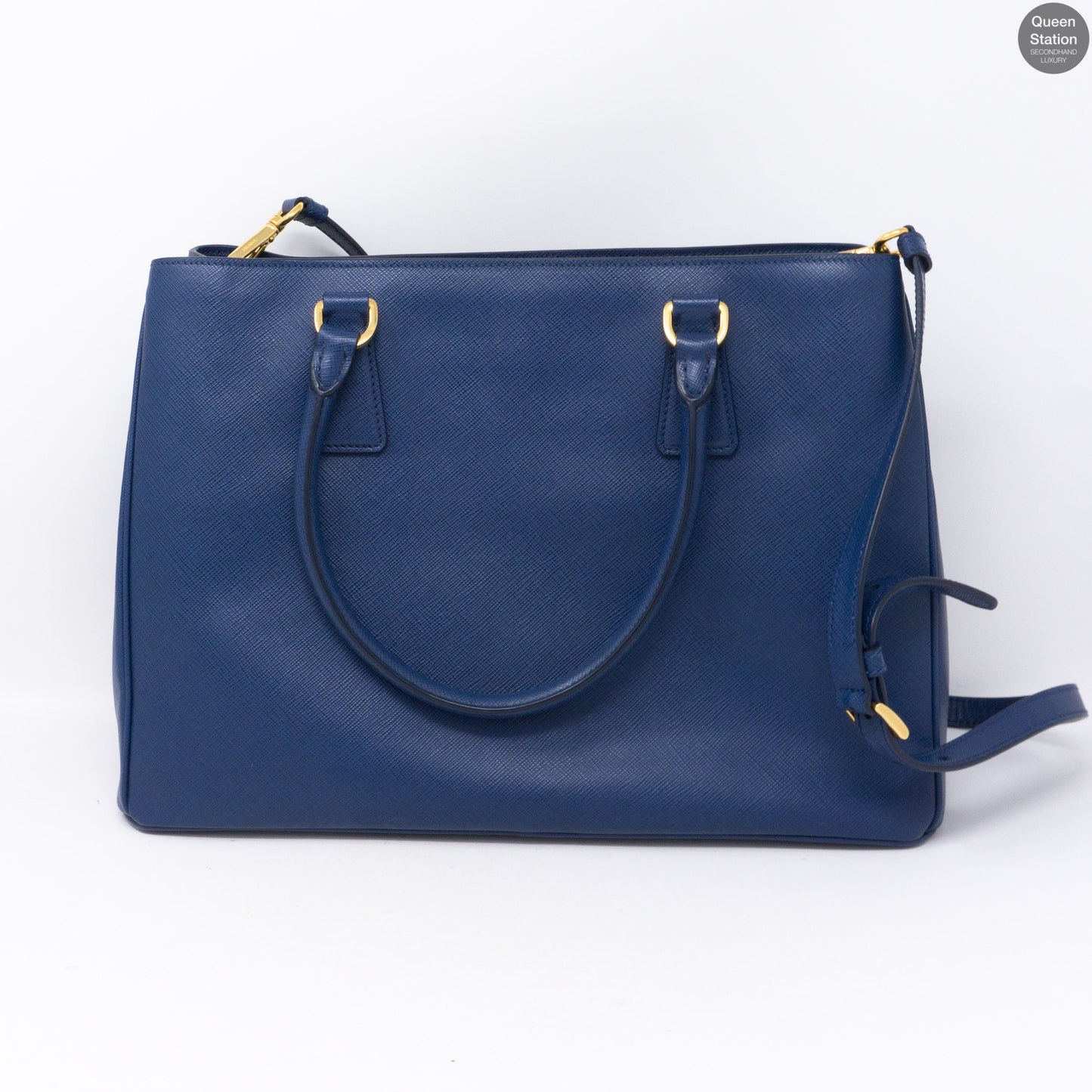 Saffiano Leather Single Zip Blue