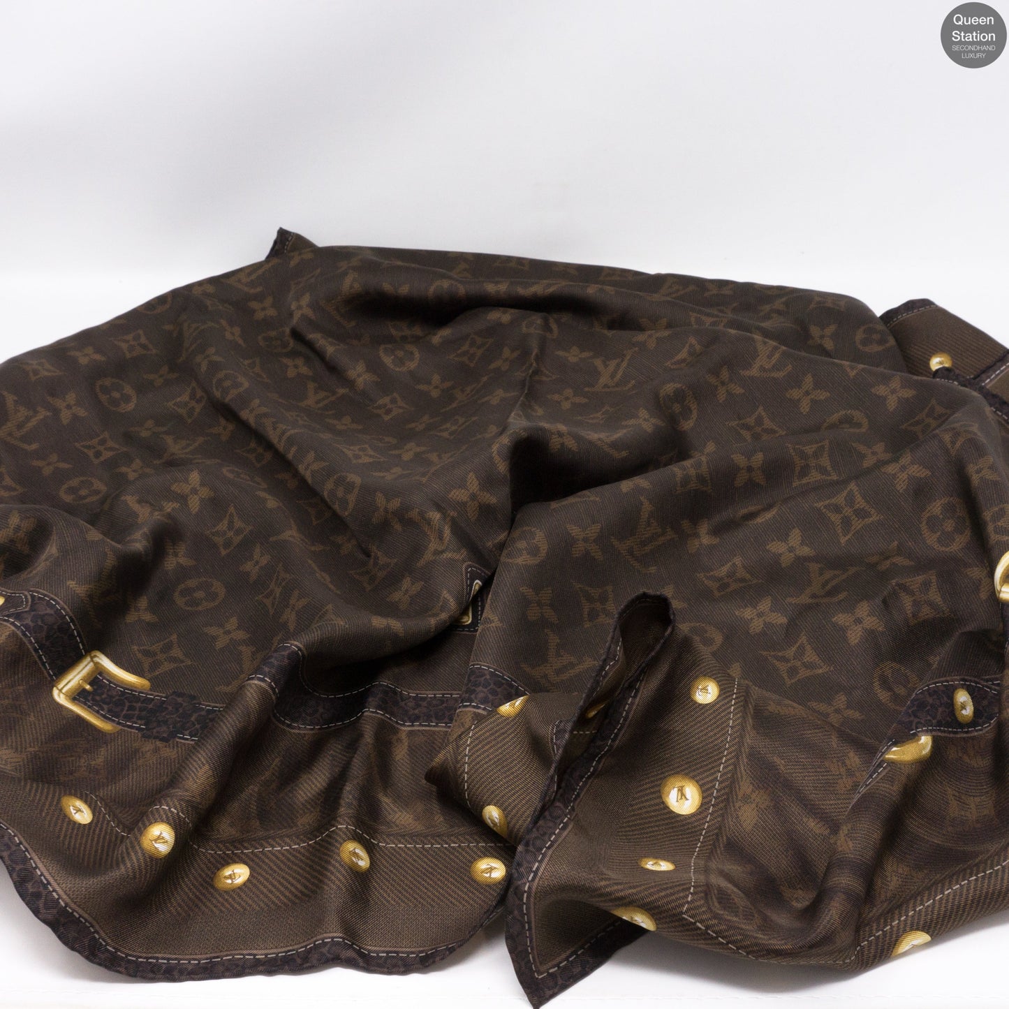 Louis-vuitton Monogram Silk Square Brown