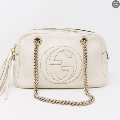 Soho Double Chain White Leather