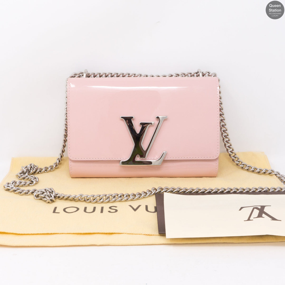Louis-vuitton Chain Louise MM Pink Vernis