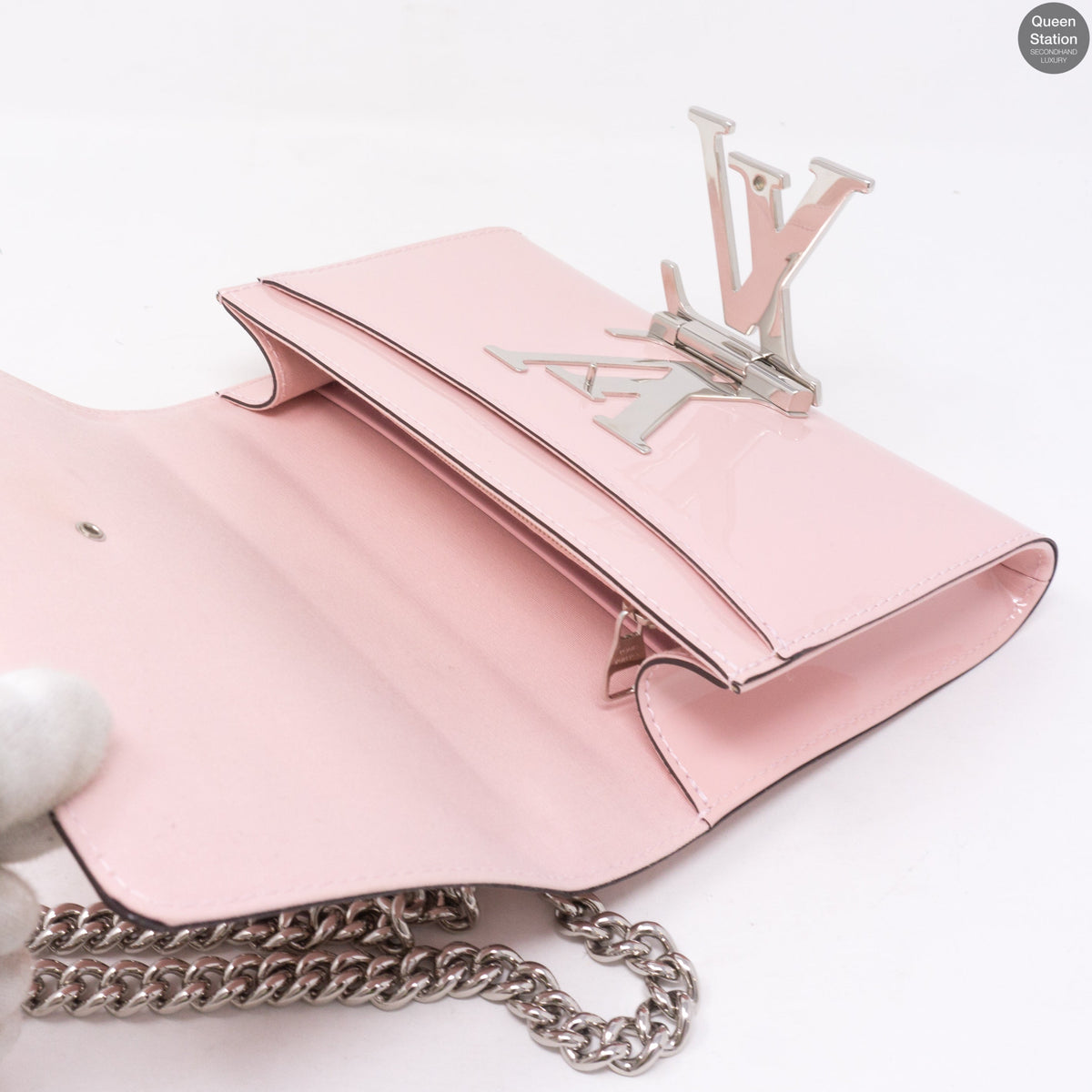 Louis-vuitton Chain Louise MM Pink Vernis