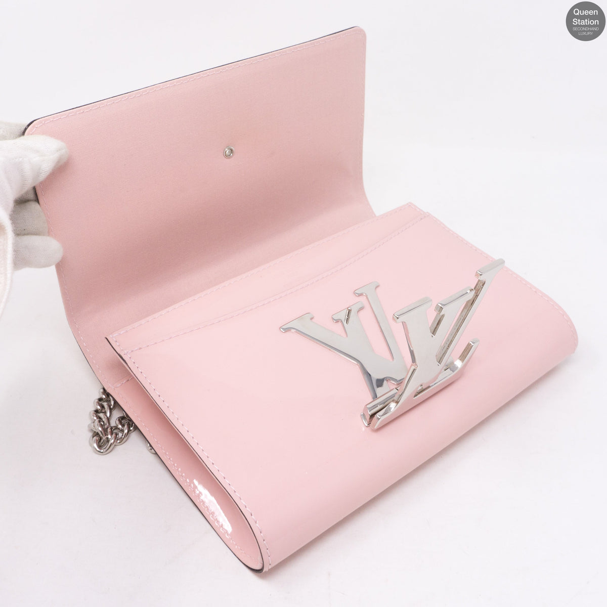 Louis-vuitton Chain Louise MM Pink Vernis