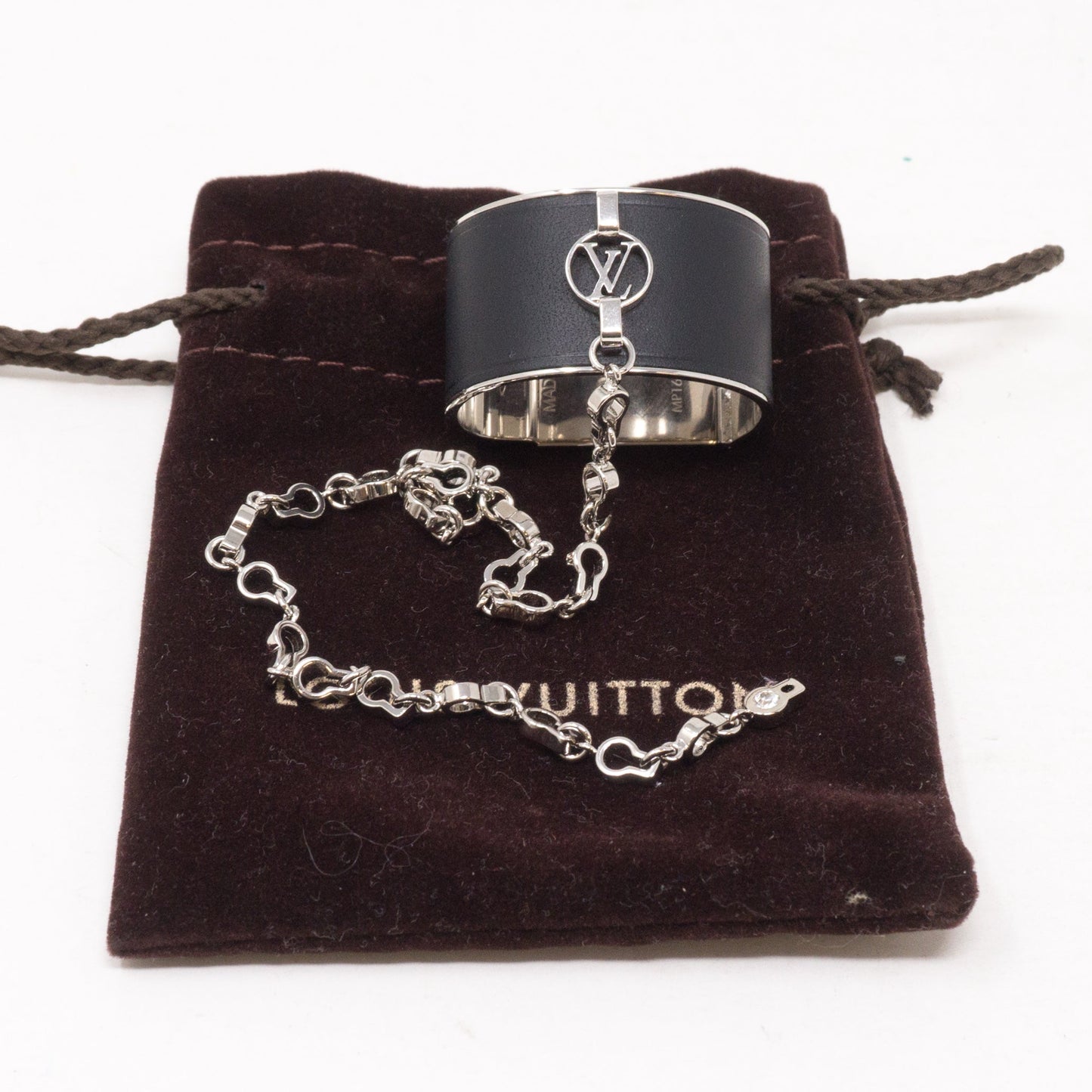 Louis-vuitton Black Silver Scarf Ring