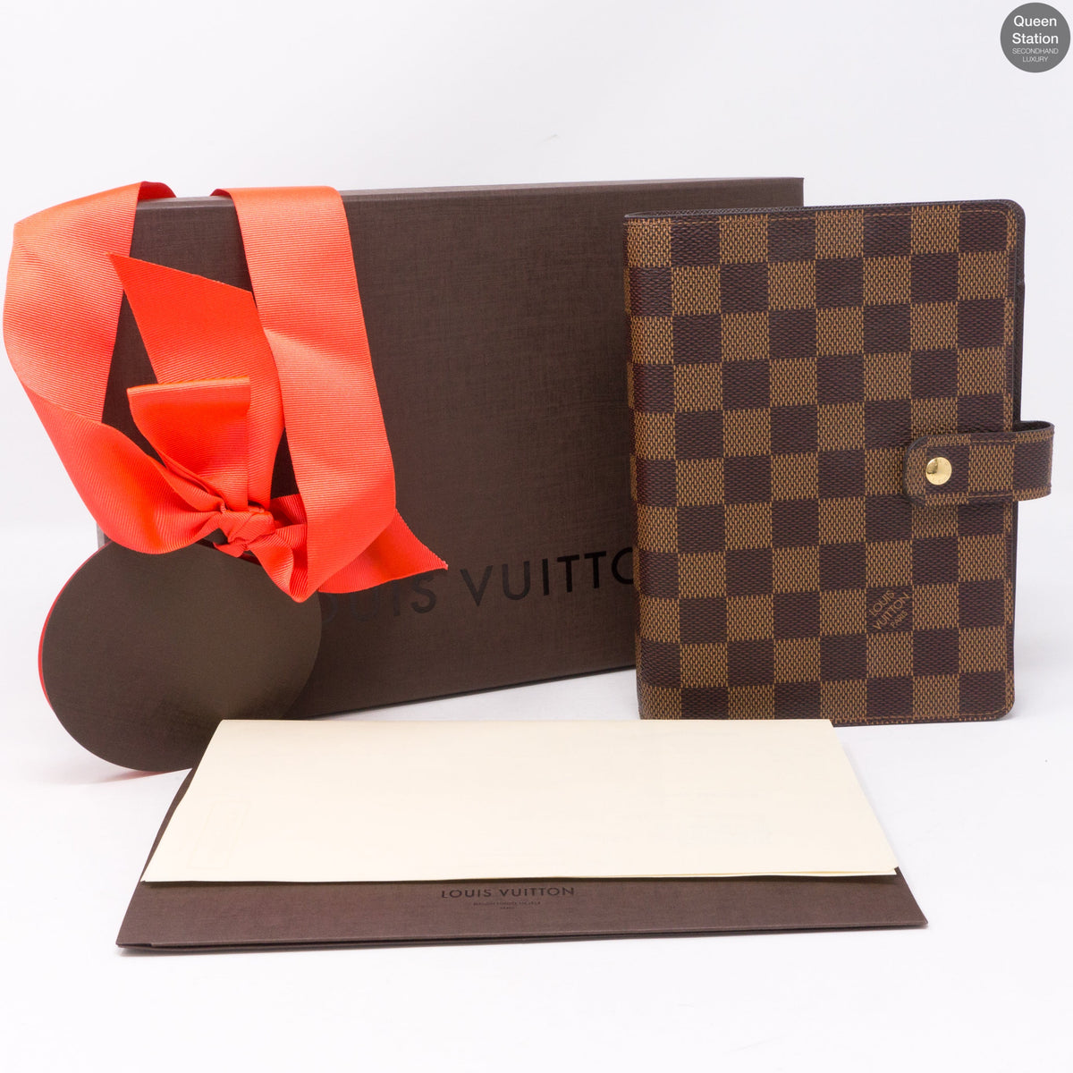 Louis-vuitton Medium Ring Agenda Cover Damier Ebene