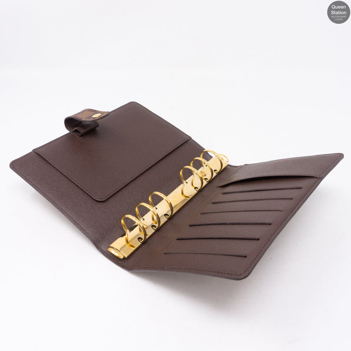 Louis-vuitton Medium Ring Agenda Cover Damier Ebene