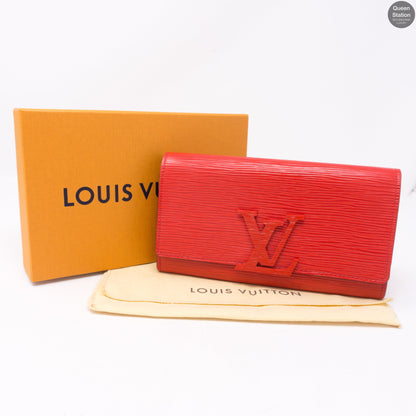 Louis-vuitton Louise Wallet Red Epi Leather