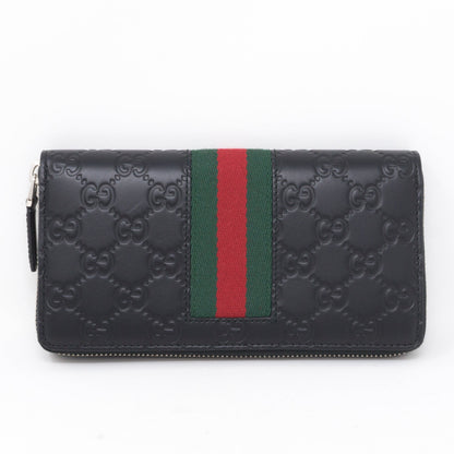 Signature Web Black Zip Around Wallet