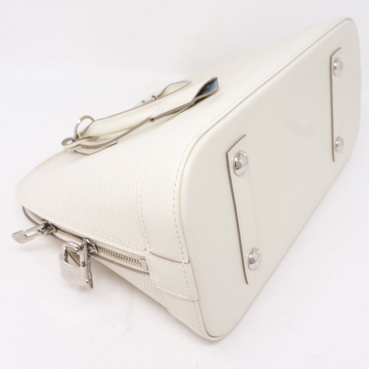 Louis-vuitton Alma PM White Epi Leather