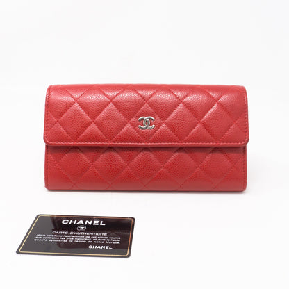 CC Long Flap Wallet Red Caviar