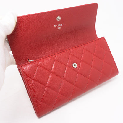 CC Long Flap Wallet Red Caviar