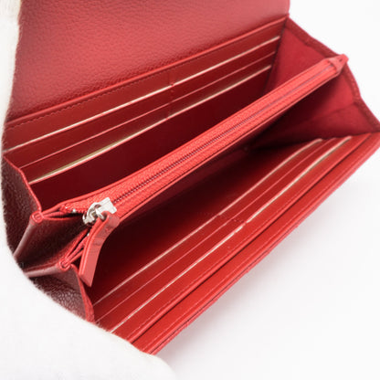 CC Long Flap Wallet Red Caviar