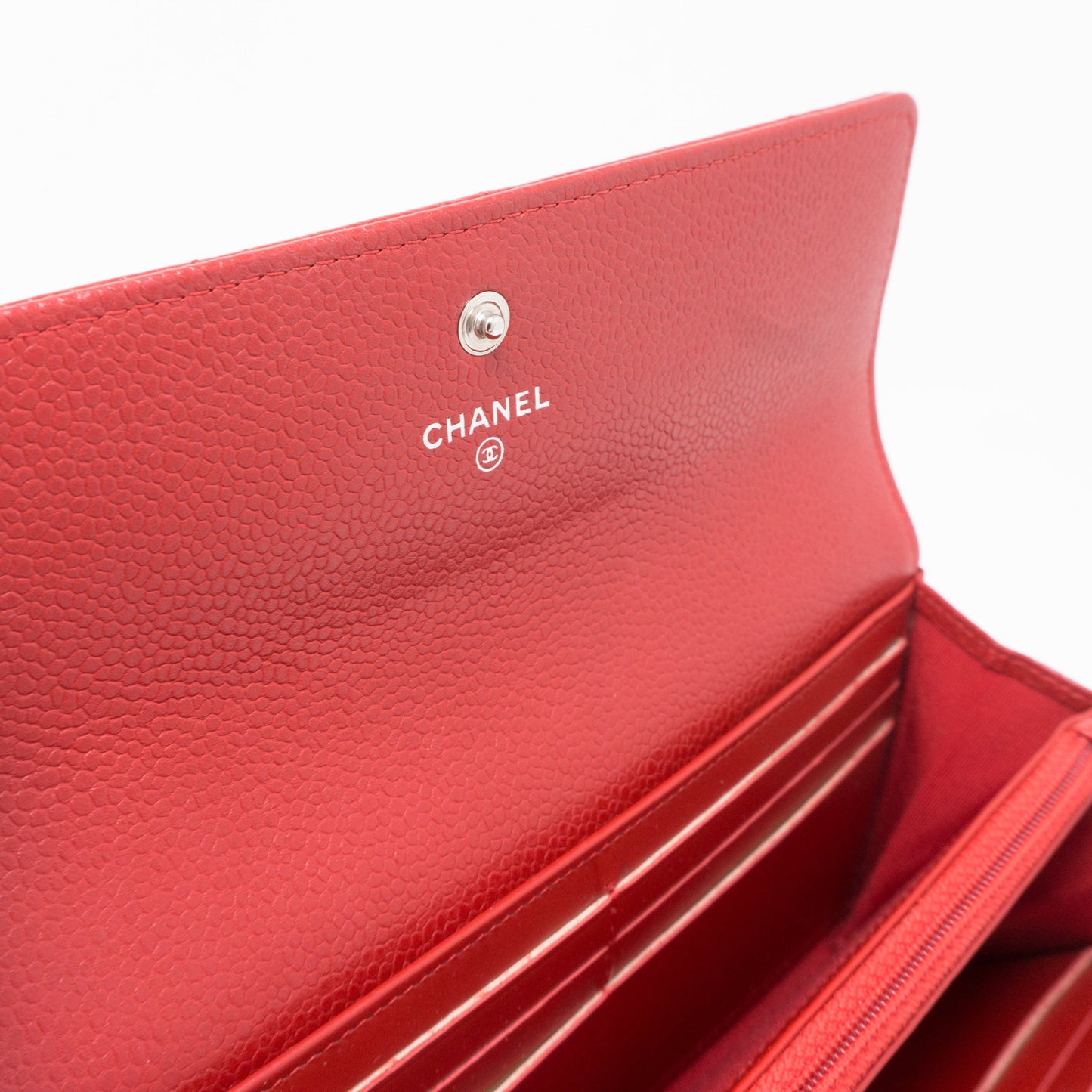 CC Long Flap Wallet Red Caviar