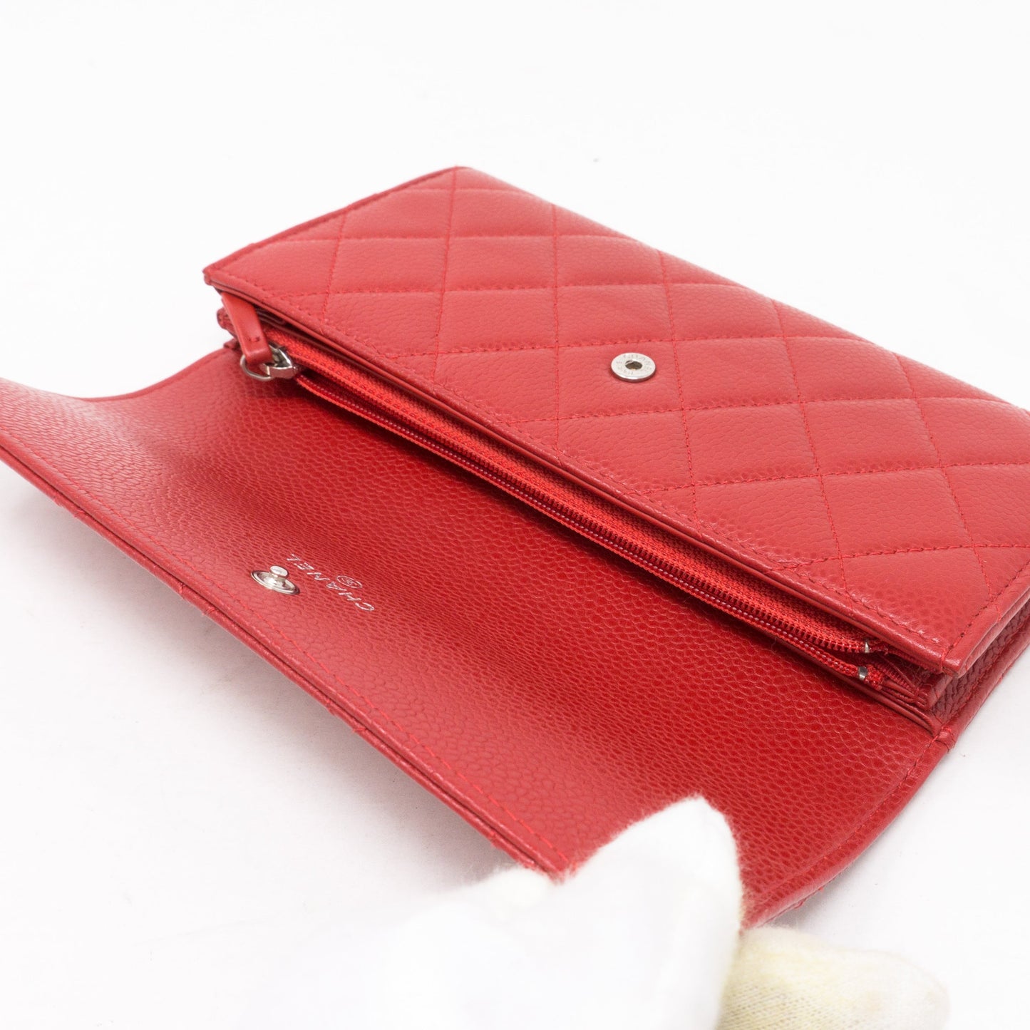 CC Long Flap Wallet Red Caviar