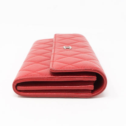 CC Long Flap Wallet Red Caviar