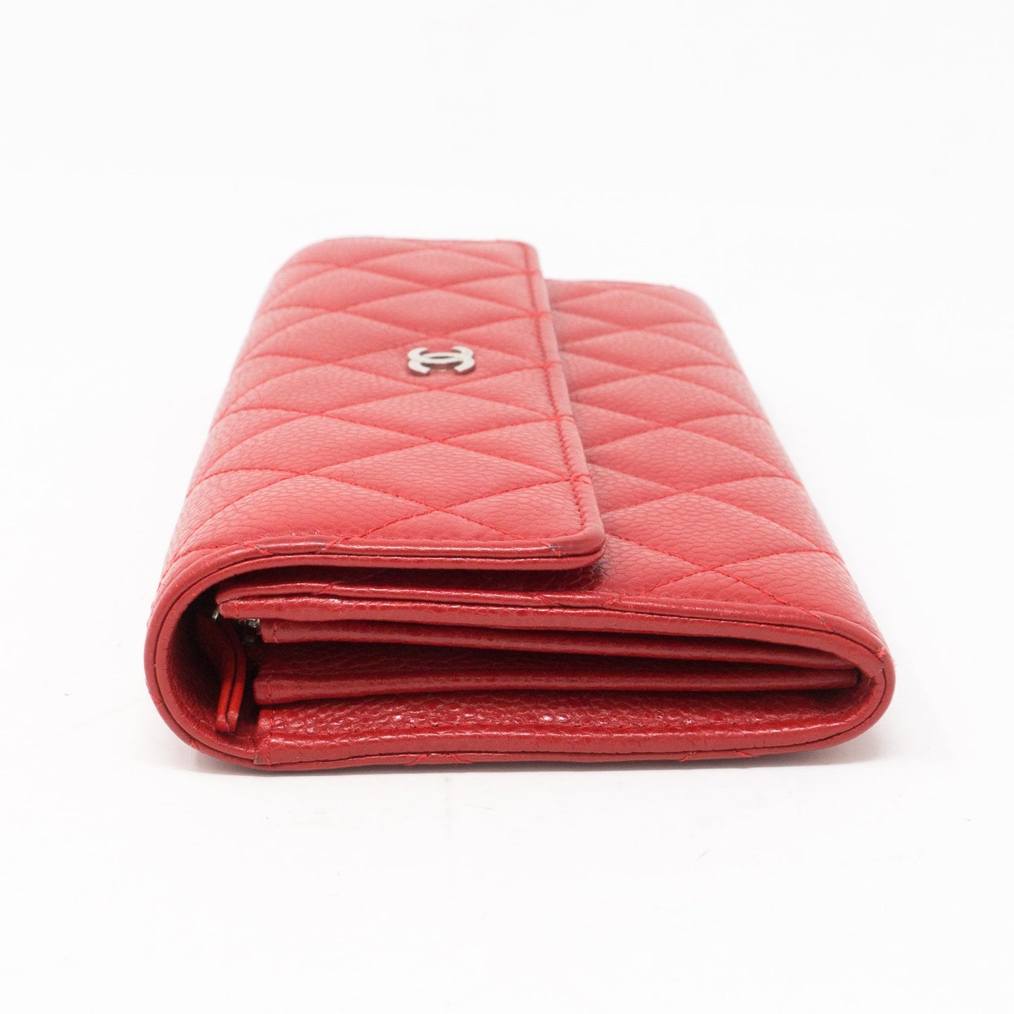 CC Long Flap Wallet Red Caviar