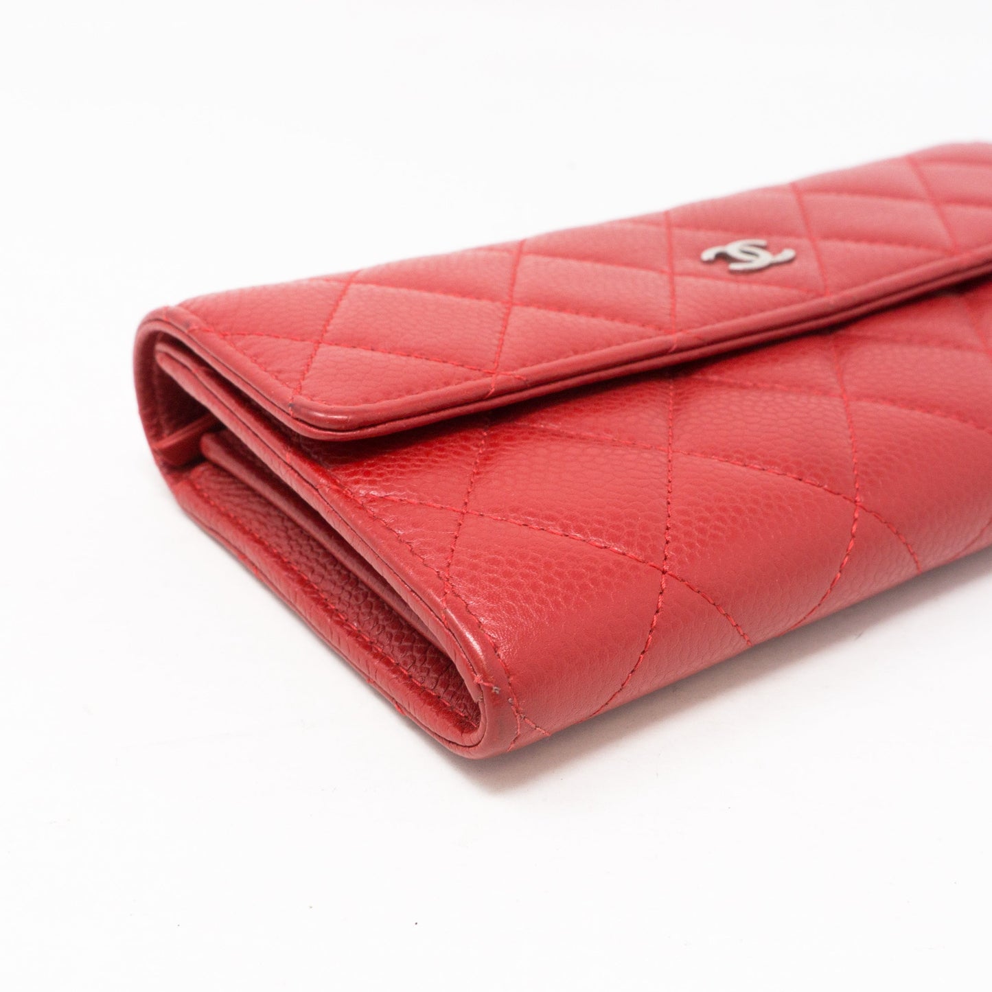 CC Long Flap Wallet Red Caviar