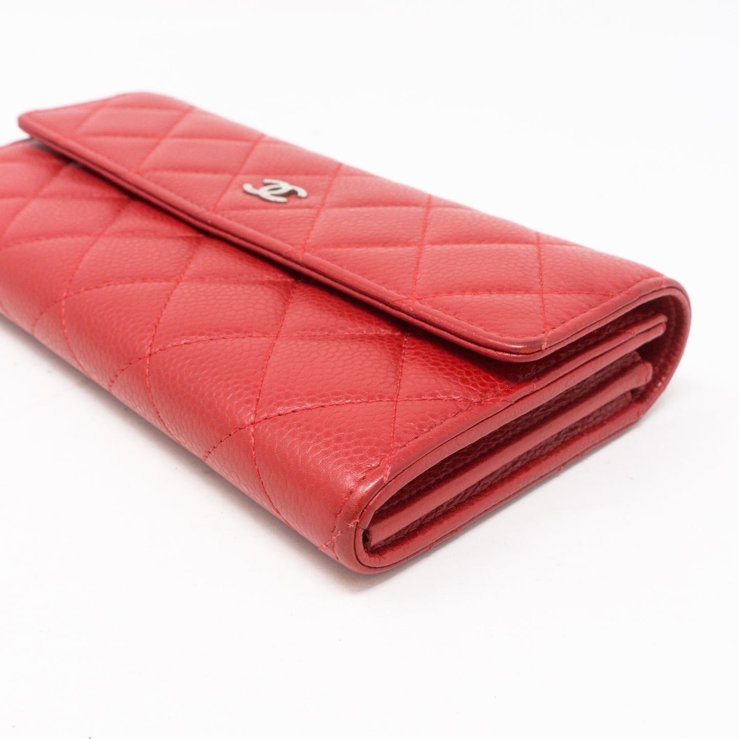 CC Long Flap Wallet Red Caviar