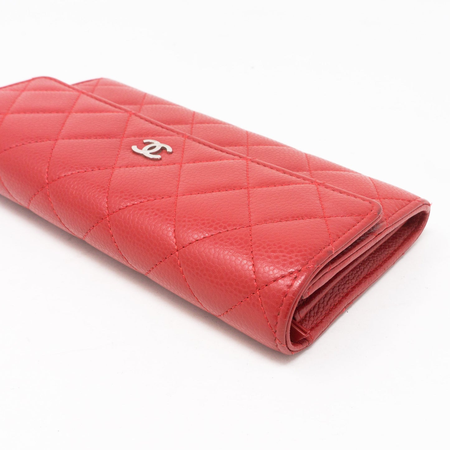 CC Long Flap Wallet Red Caviar