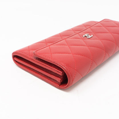 CC Long Flap Wallet Red Caviar