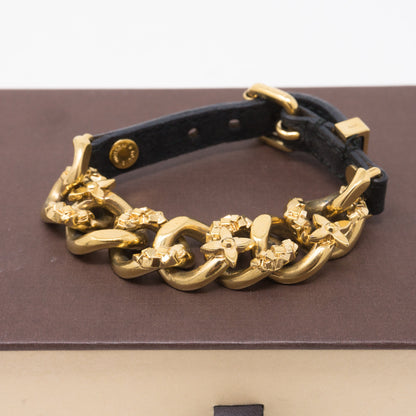 Louis-vuitton Monogram Chain Suede Bracelet