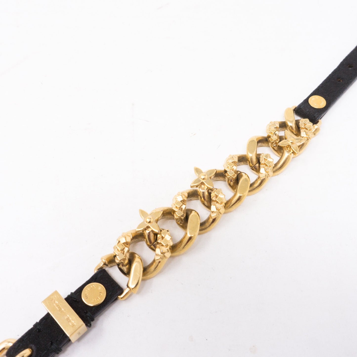 Louis-vuitton Monogram Chain Suede Bracelet