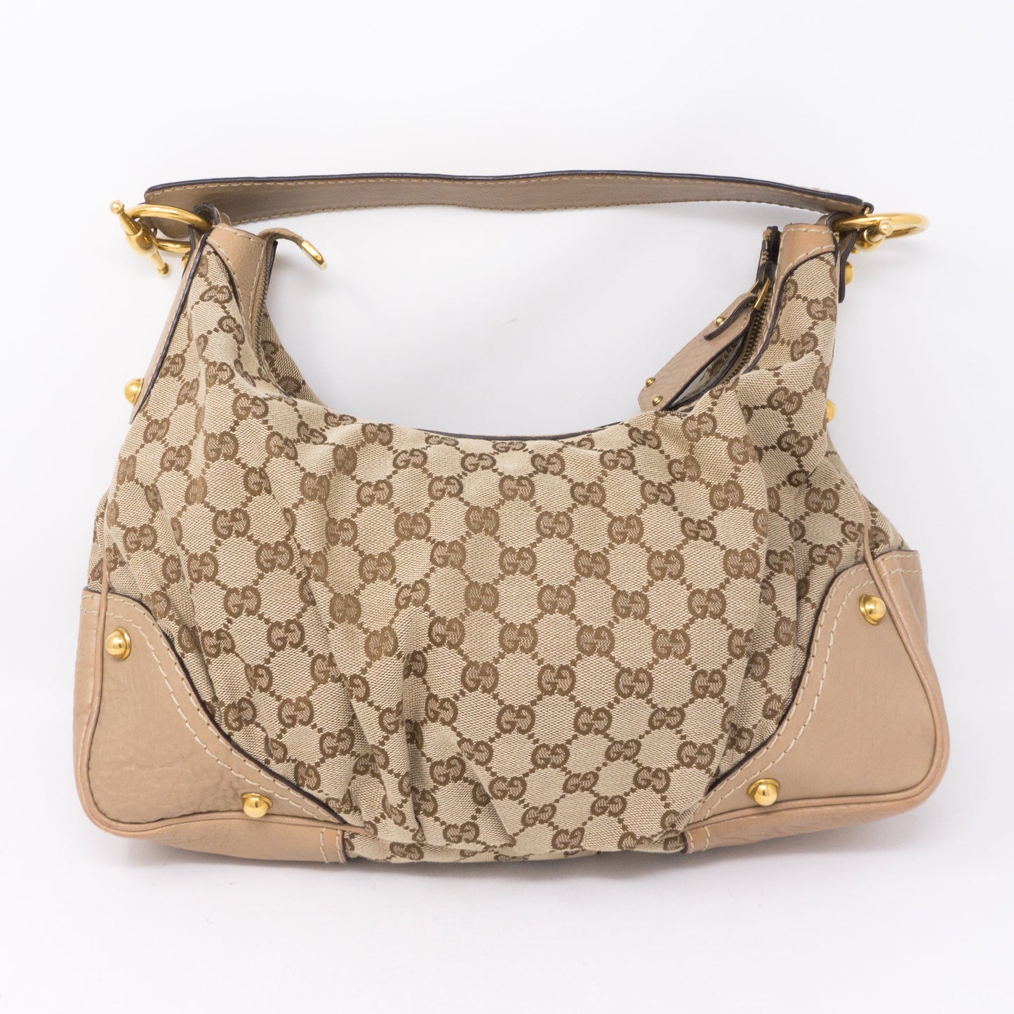 Beige Medium Jockey Hobo