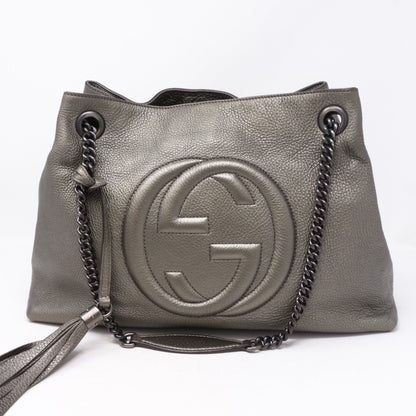 Soho Tassel Chain Pewter Leather Bag