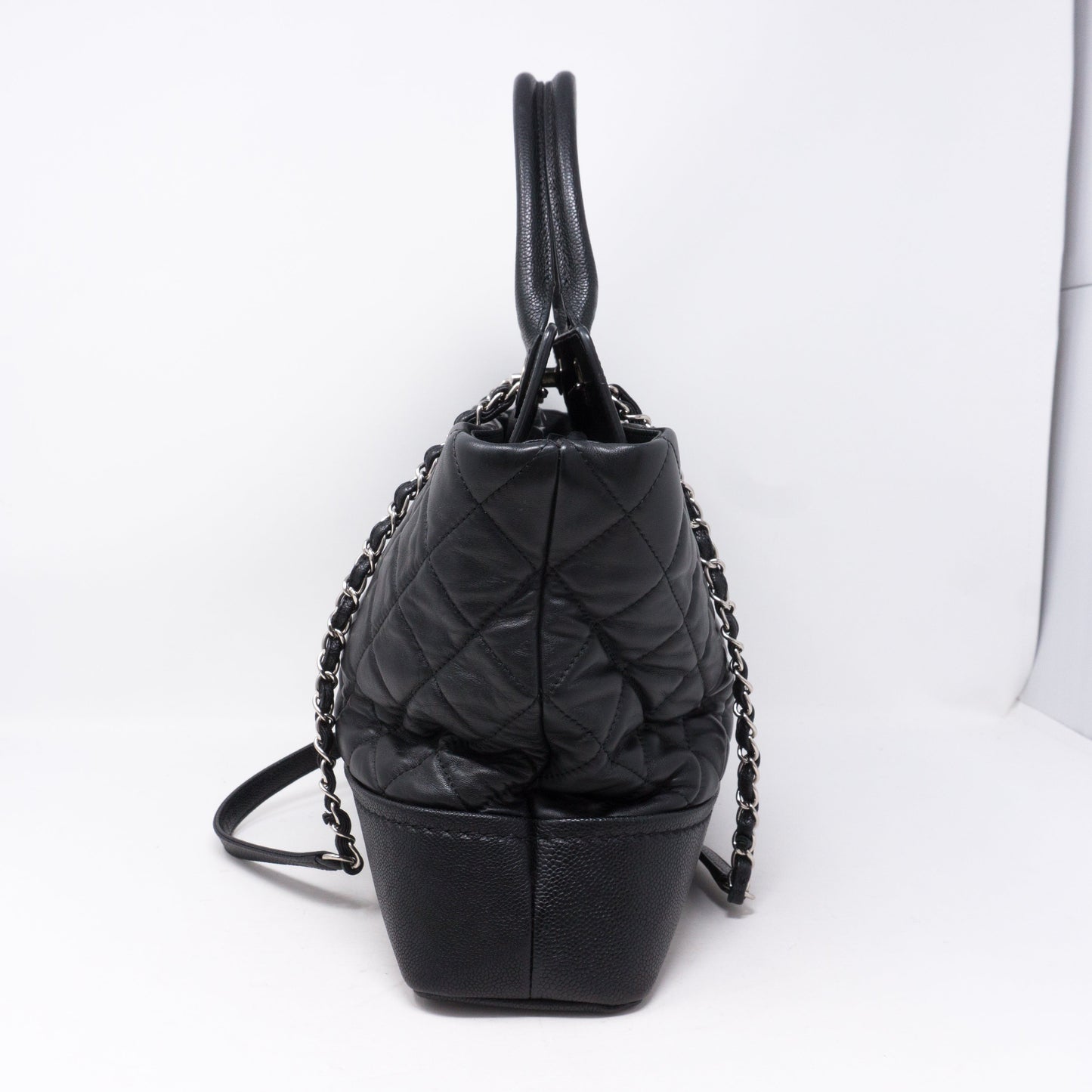 Bi-Coco Shopper Tote Black Quilted Leather