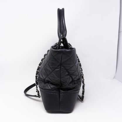 Bi-Coco Shopper Tote Black Quilted Leather