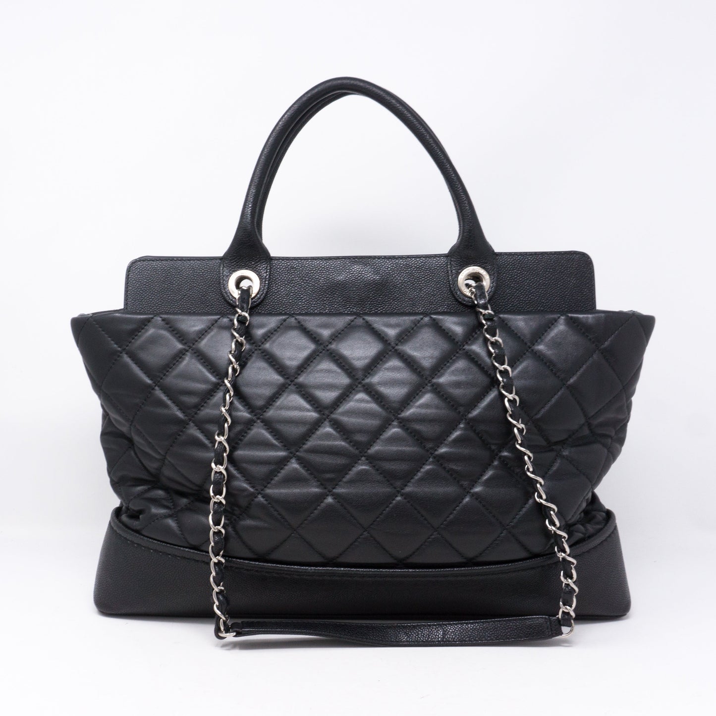 Bi-Coco Shopper Tote Black Quilted Leather