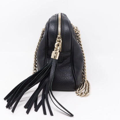 Soho Double Chain Black Leather