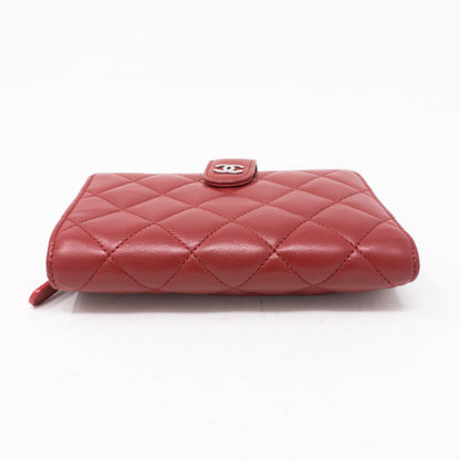CC Bifold Quilted Red Leather Wallet