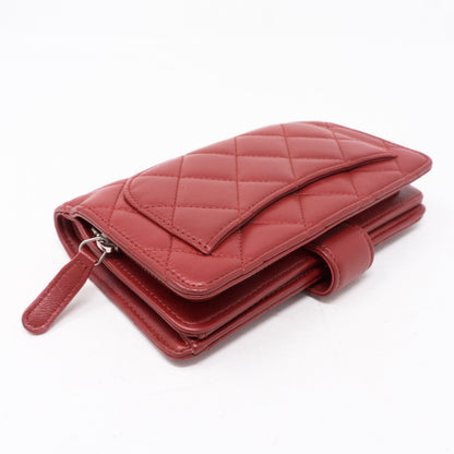 CC Bifold Quilted Red Leather Wallet