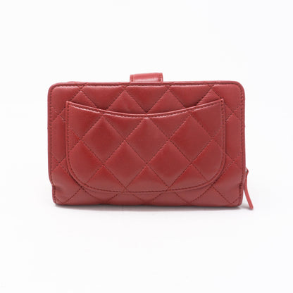 CC Bifold Quilted Red Leather Wallet