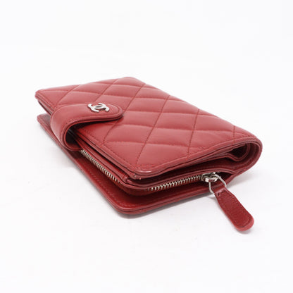 CC Bifold Quilted Red Leather Wallet