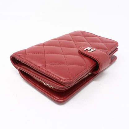 CC Bifold Quilted Red Leather Wallet