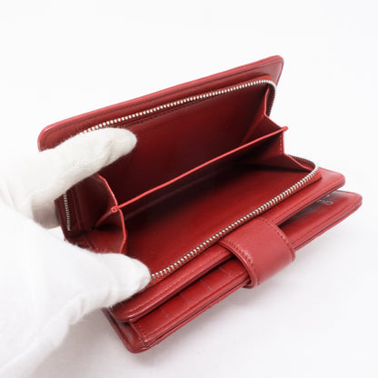 CC Bifold Quilted Red Leather Wallet