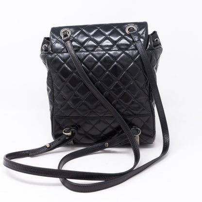Mountain Backpack Quilted Black Glazed Leather