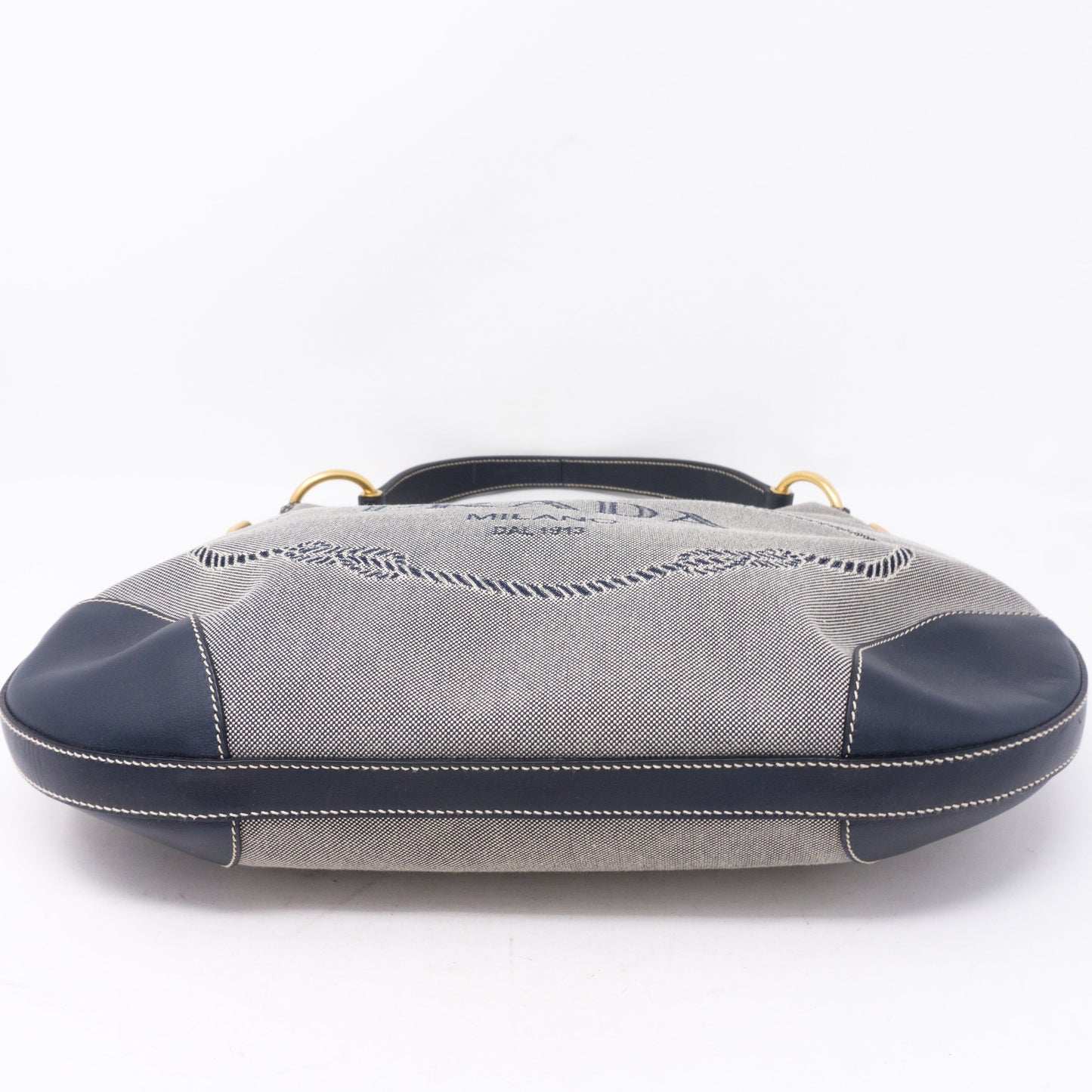 Blue Jacquard Hobo Bag