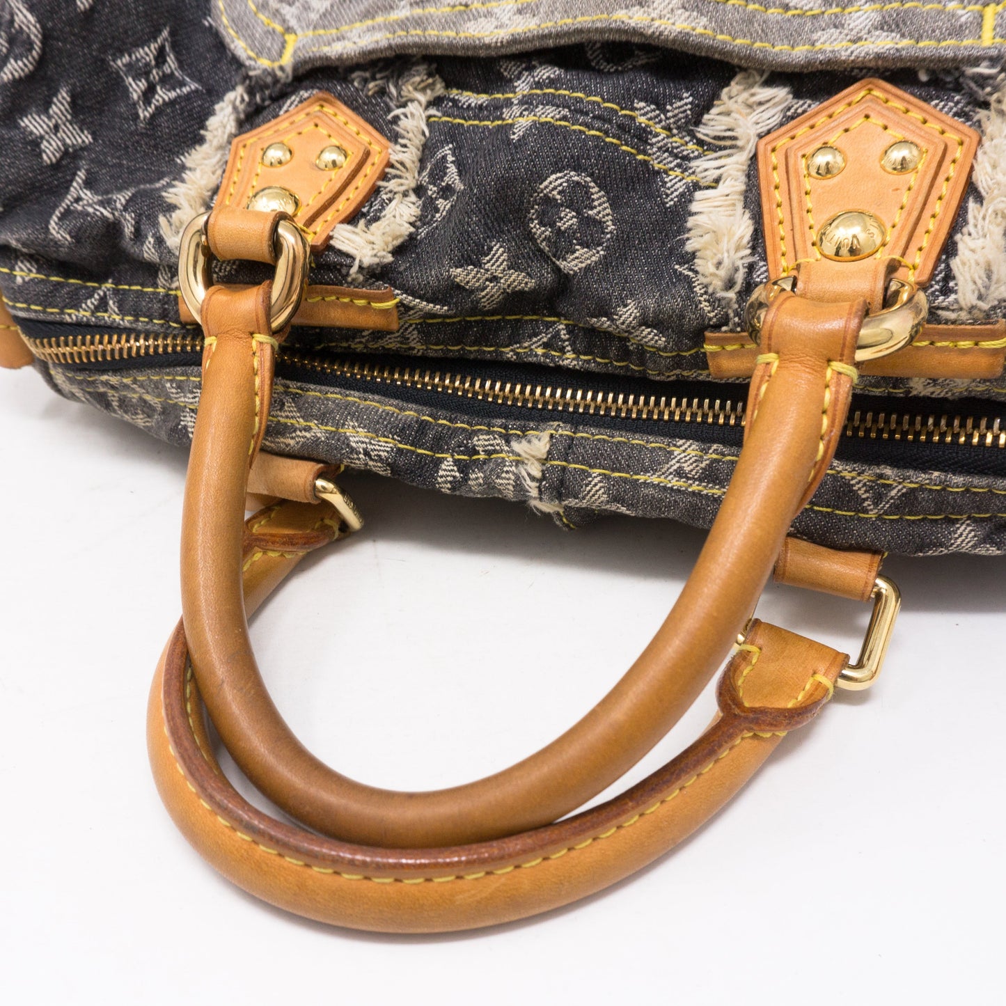 Louis-vuitton Patchwork Speedy Gray Denim Monogram