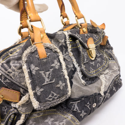 Louis-vuitton Patchwork Speedy Gray Denim Monogram