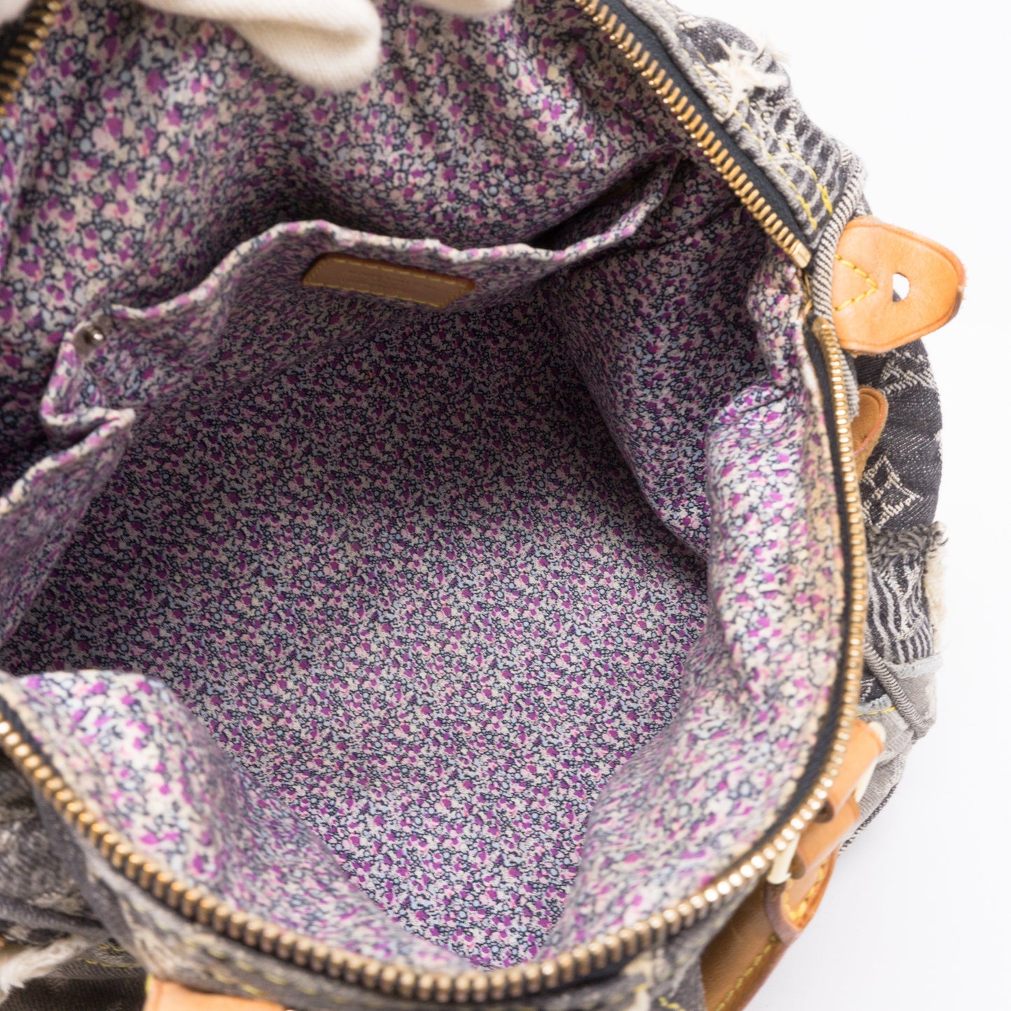 Louis-vuitton Patchwork Speedy Gray Denim Monogram
