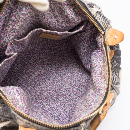 Louis-vuitton Patchwork Speedy Gray Denim Monogram