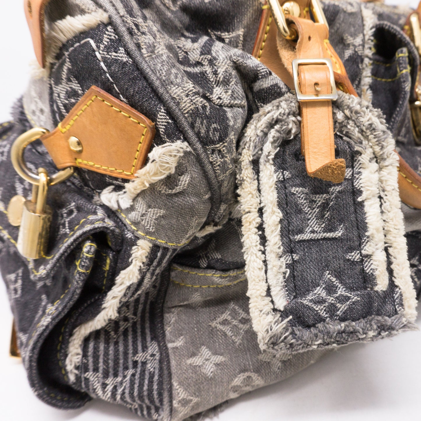 Louis-vuitton Patchwork Speedy Gray Denim Monogram