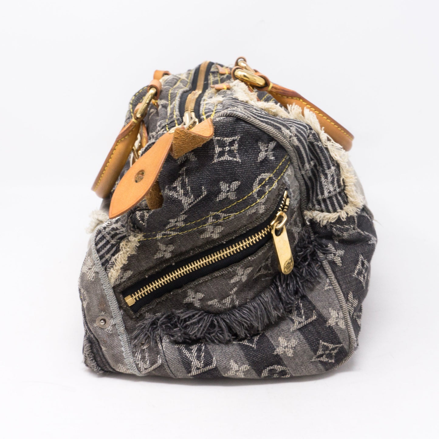 Louis-vuitton Patchwork Speedy Gray Denim Monogram